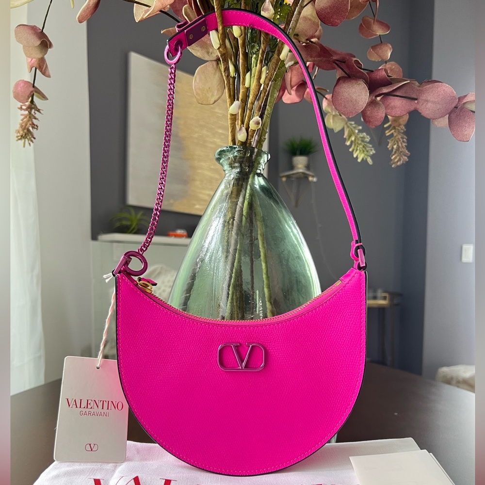 NWT Valentino VLogo Hobo Mini Leather Shoulder Bag